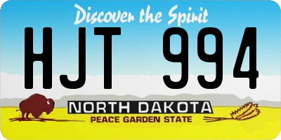 ND license plate HJT994