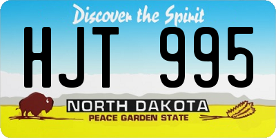 ND license plate HJT995