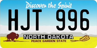 ND license plate HJT996