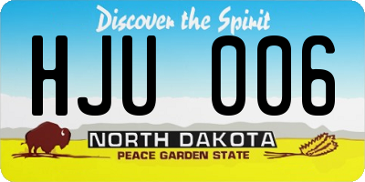 ND license plate HJU006