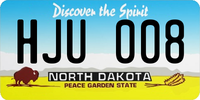 ND license plate HJU008