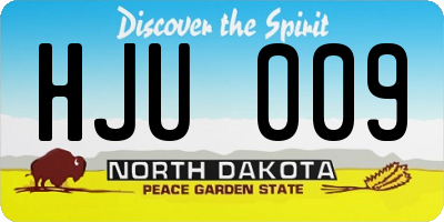 ND license plate HJU009