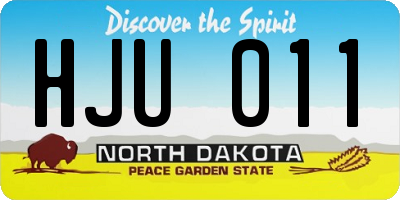 ND license plate HJU011