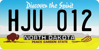 ND license plate HJU012