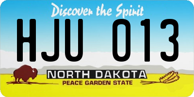 ND license plate HJU013