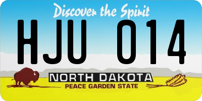 ND license plate HJU014