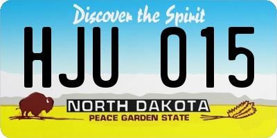 ND license plate HJU015