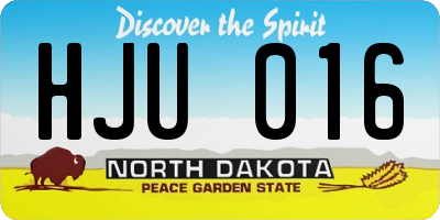 ND license plate HJU016