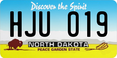 ND license plate HJU019