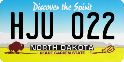 ND license plate HJU022