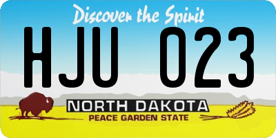 ND license plate HJU023