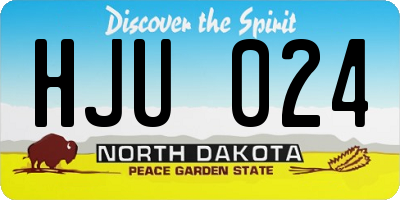 ND license plate HJU024