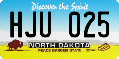 ND license plate HJU025