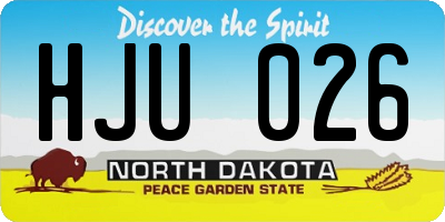 ND license plate HJU026