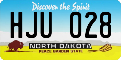 ND license plate HJU028