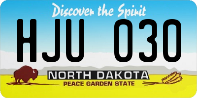 ND license plate HJU030