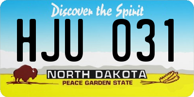 ND license plate HJU031