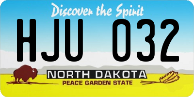 ND license plate HJU032