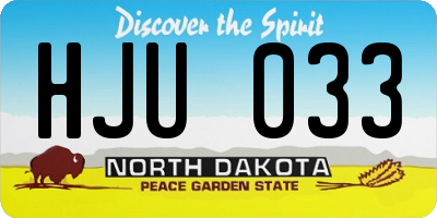 ND license plate HJU033