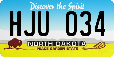 ND license plate HJU034