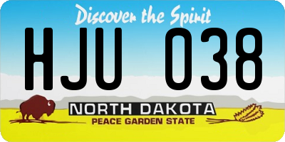 ND license plate HJU038