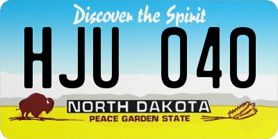 ND license plate HJU040