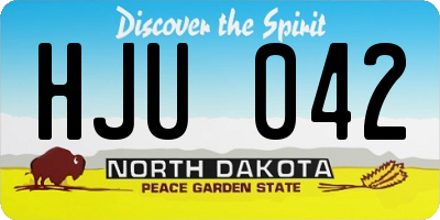 ND license plate HJU042