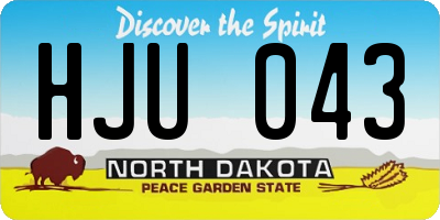 ND license plate HJU043