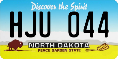 ND license plate HJU044