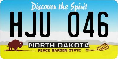 ND license plate HJU046