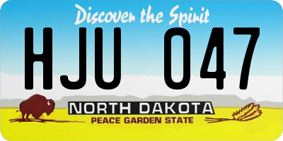 ND license plate HJU047