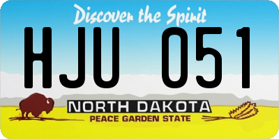 ND license plate HJU051