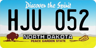 ND license plate HJU052