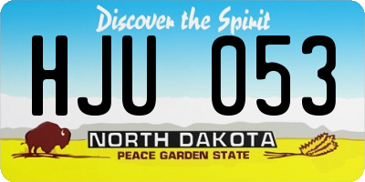 ND license plate HJU053