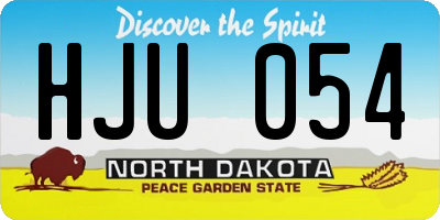 ND license plate HJU054