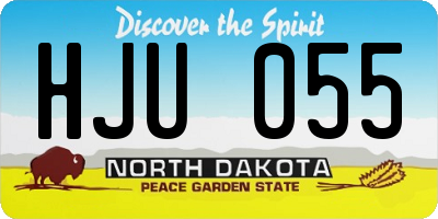 ND license plate HJU055