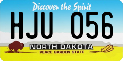 ND license plate HJU056