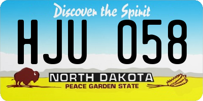 ND license plate HJU058