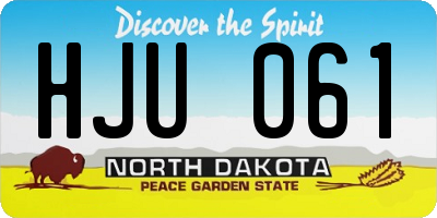ND license plate HJU061