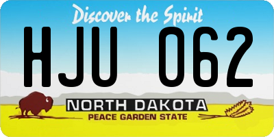 ND license plate HJU062