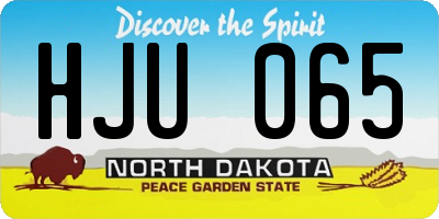 ND license plate HJU065