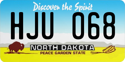 ND license plate HJU068