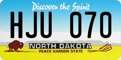 ND license plate HJU070