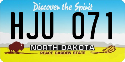 ND license plate HJU071