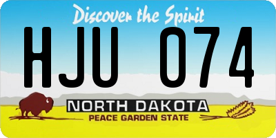 ND license plate HJU074