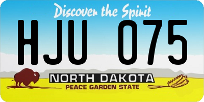 ND license plate HJU075