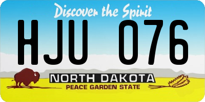 ND license plate HJU076