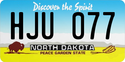 ND license plate HJU077