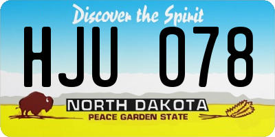 ND license plate HJU078