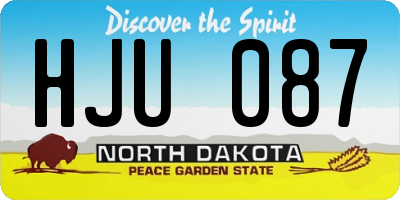 ND license plate HJU087